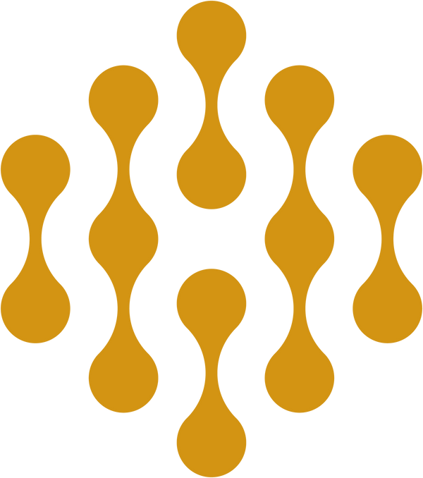 Pattern of yellow droplet shapes on a white background